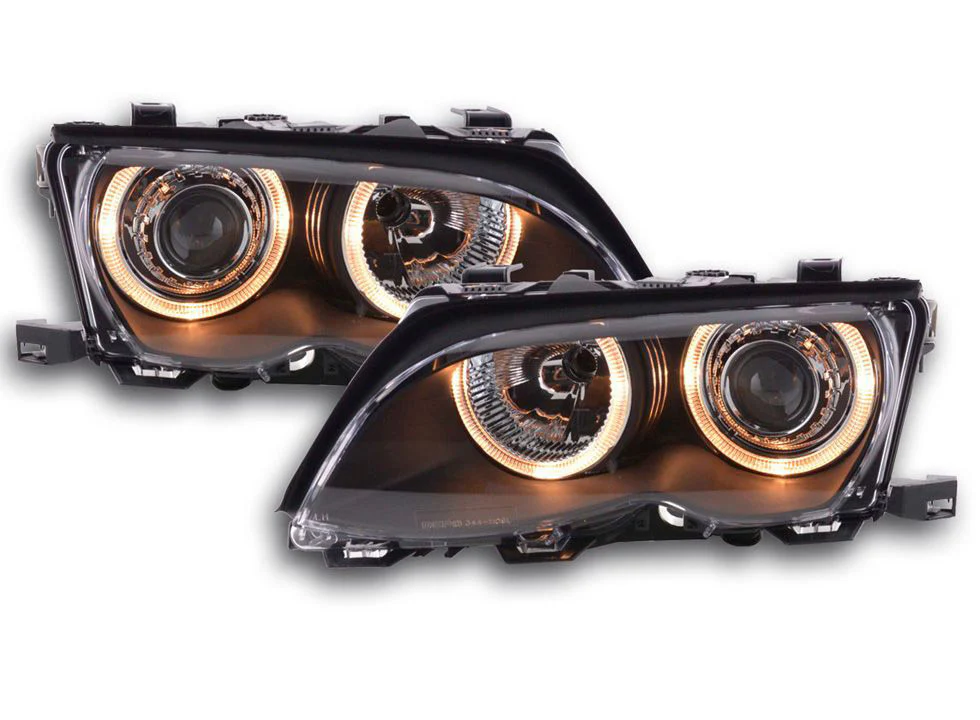 Black or Chrome angel eye headlamps, E46 saloon/touring from 09/01 - Image 3