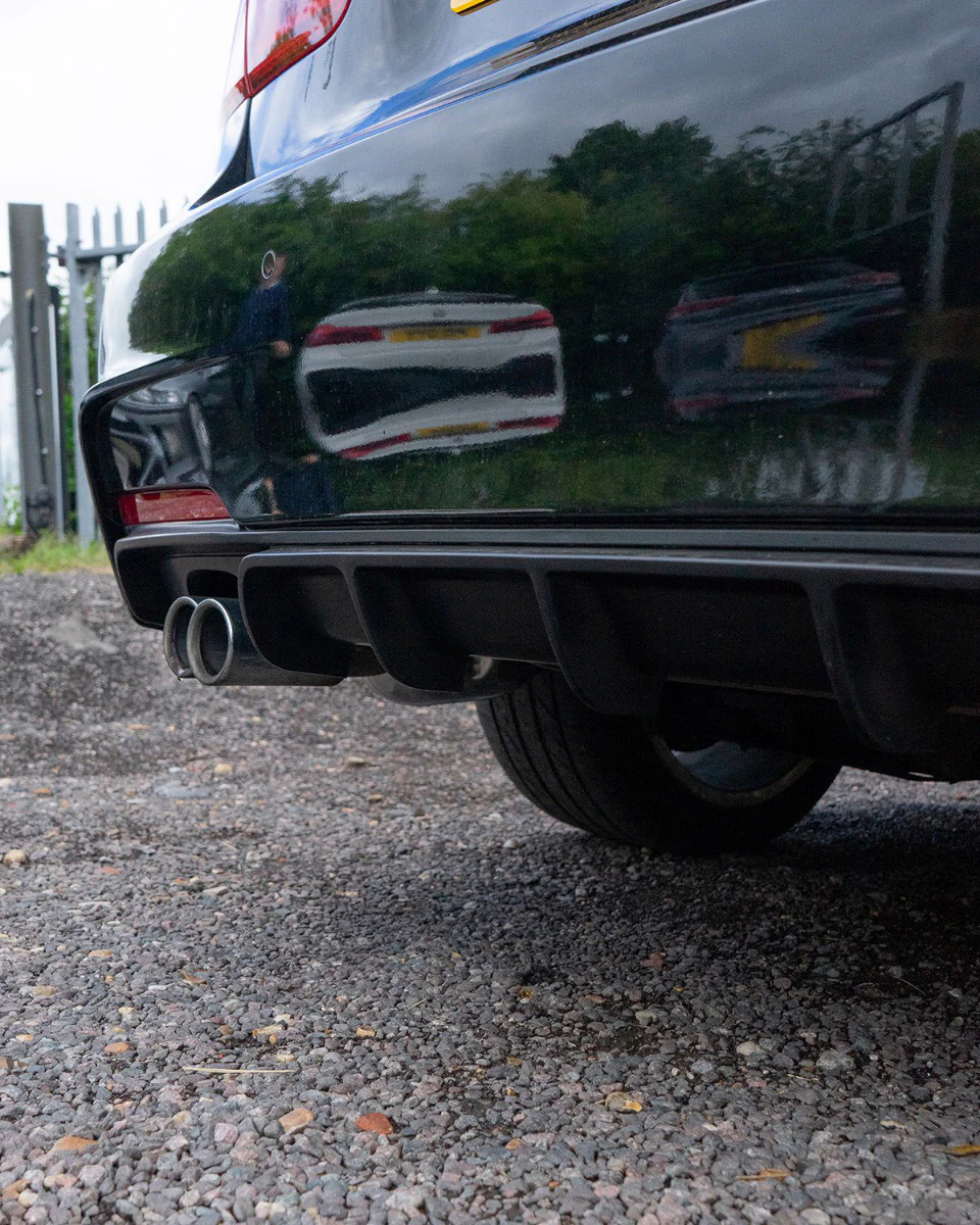 BMW F30 3 SERIES MATTE BLACK DIFFUSER - TWIN EXHAUST MP STYLE - Image 3