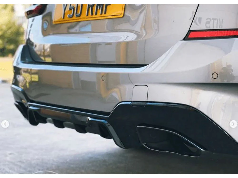 BMW G20/G21 3 SERIES GLOSS BLACK DIFFUSER - MP STYLE (SQUARE TIPS) - Image 2