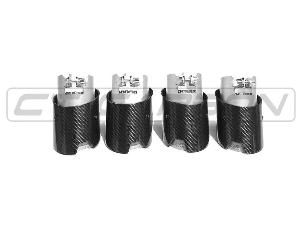 BMW M2,M3,M4 G87/G80/G81/G82/G83 CARBON FIBRE EXHAUST TIPS - STAINLESS (SET OF 4) - Image 4