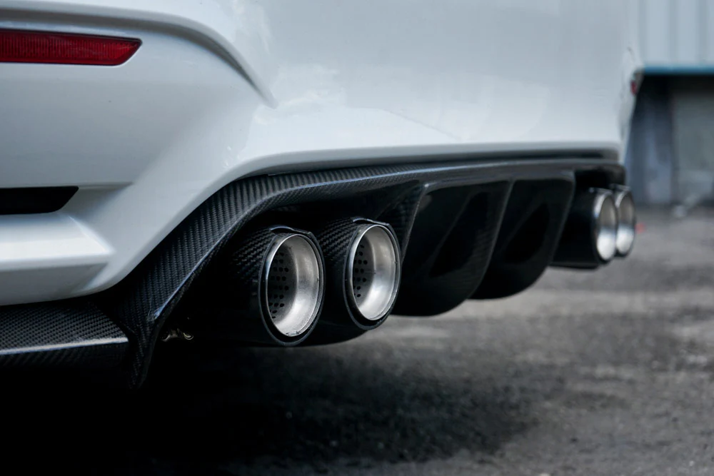 BMW M2/M3/M4/M5 F10/F80/F82/F83/F87 CARBON FIBRE EXHAUST TIPS - CHROME x4 - Image 2